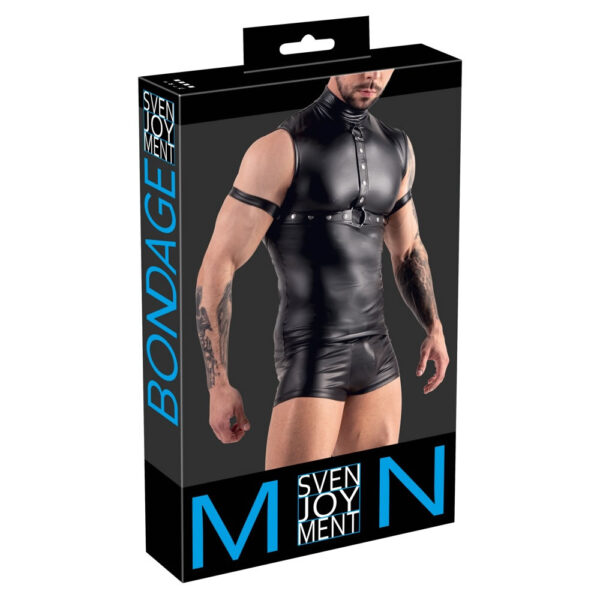 Wetlook Herre Shirt med Harness og Armlænker